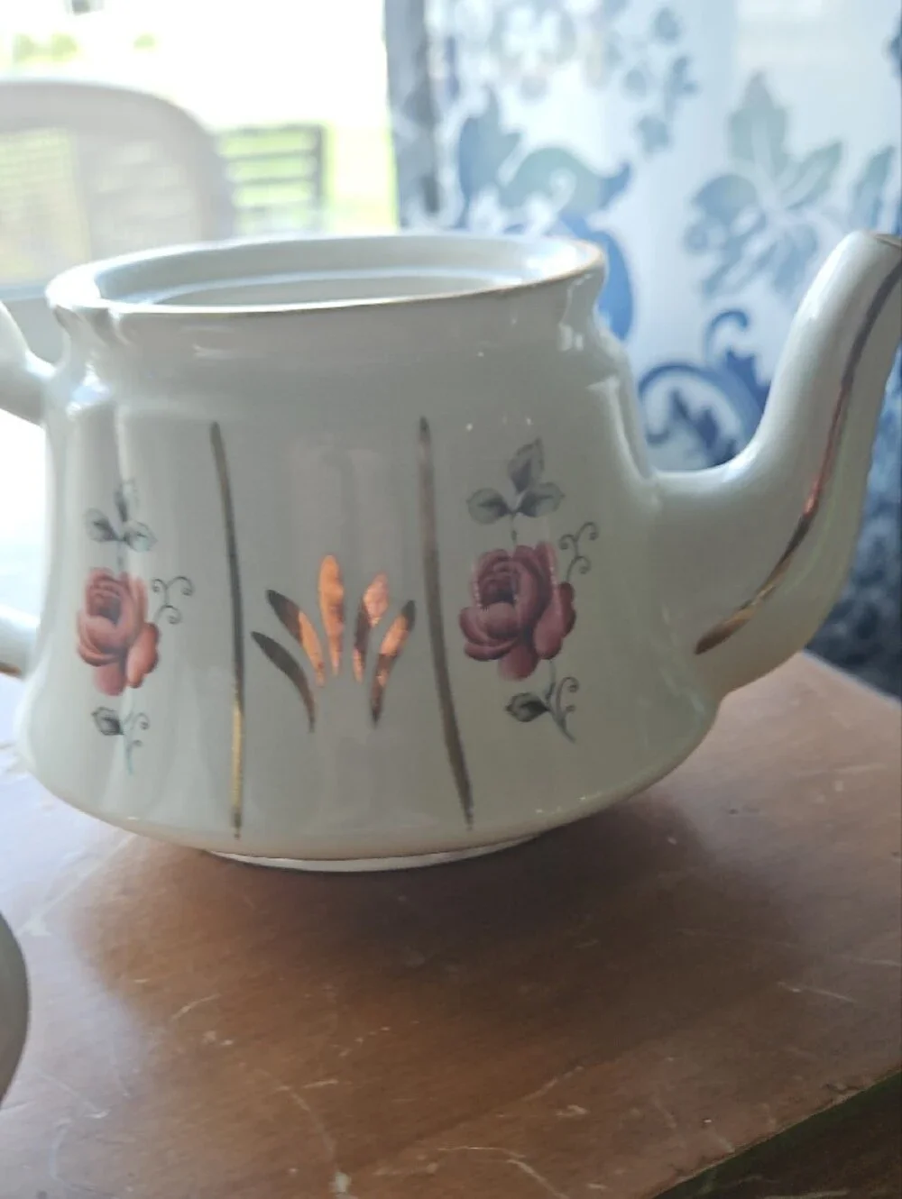 Price Kenisington Oporto Cream Porcelain Teapot with Pink Rose Motif